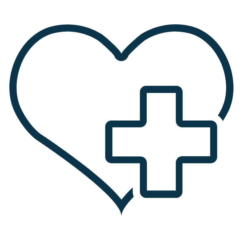 Icon Gesundheit Herz und Kreuz
